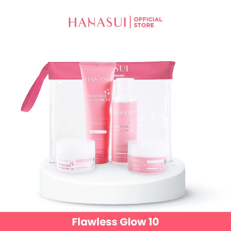 HANASUI SKINCARE FLAWLESS GLOW 10 / PAKET PERAWATAN WAJAH HANASUI