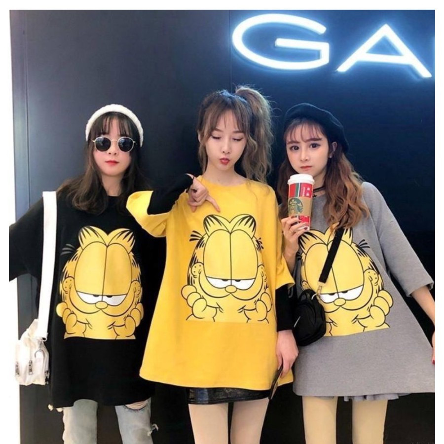 Fashion Wanita Model Korea Kaos Wanita Jumbo Oversize Gita Gita
