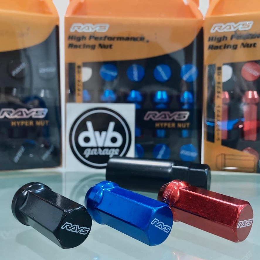 Lugnut Rays Hypernut 1.5 mm Hitam Biru Merah | Baut Roda Racing Rays