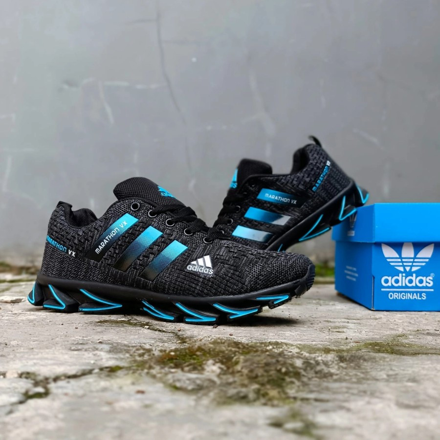 adidas springblade pria hitam abu original