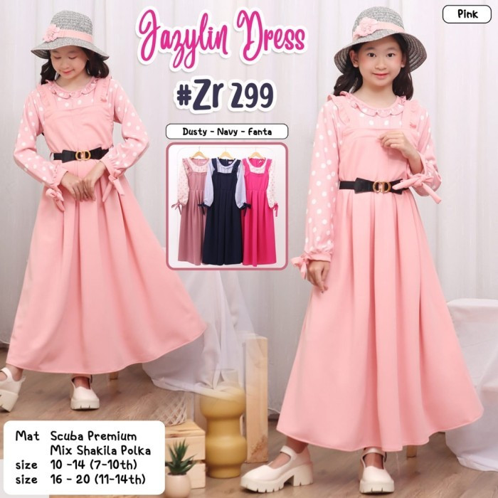 BAJU LONG DRESS FASHION ANAK CEWEK FREE SABUK