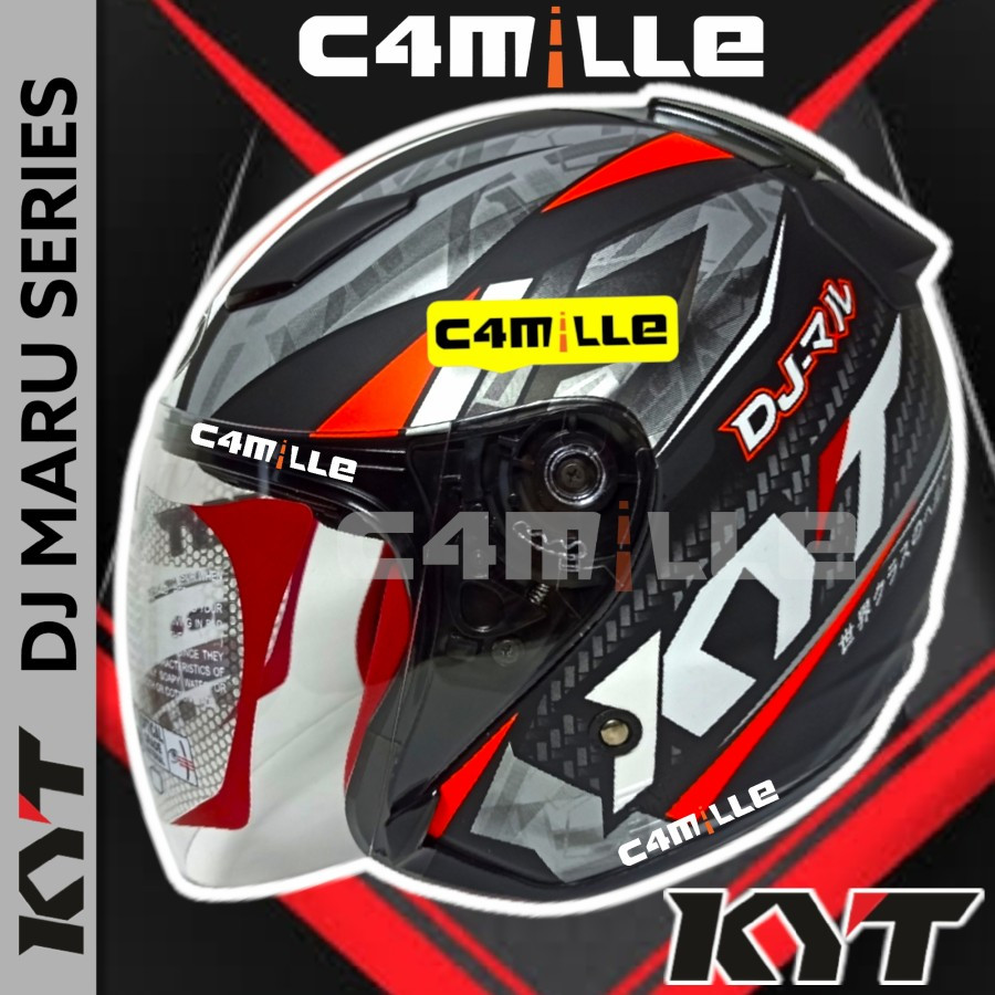 HELM KYT DJ MARU #15 BLACK DOFF GUN METAL HALF FACE