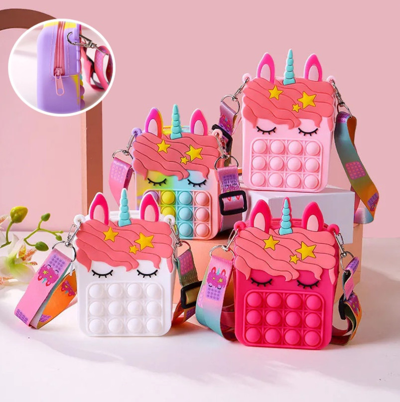 TAS ANAK POPIT JELLY UNICORN PONY TAS POP IT FASHION